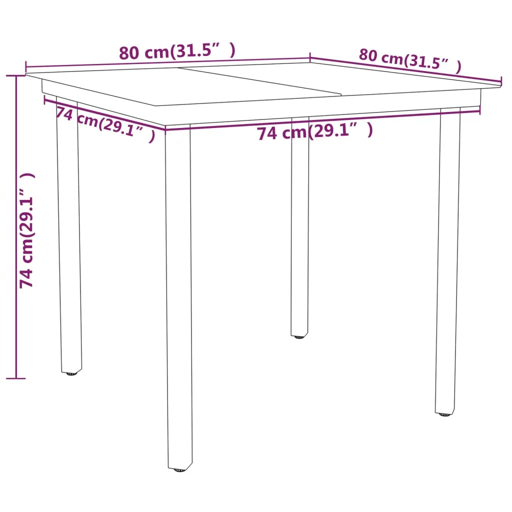 Set Mobili da Pranzo per Giardino 3 pz Nero 3099113