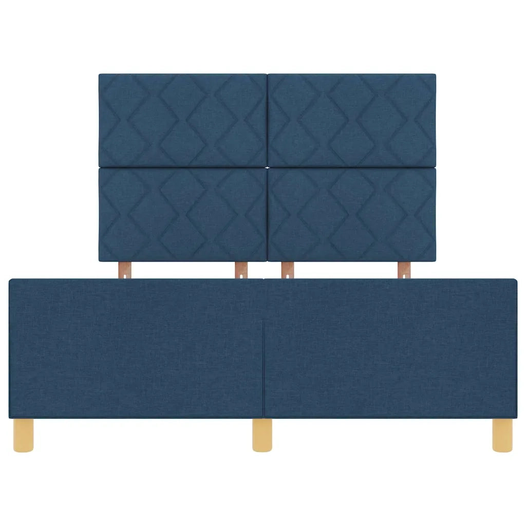 Struttura del letto con testiera Blu 160 x 200 cm Tessuto