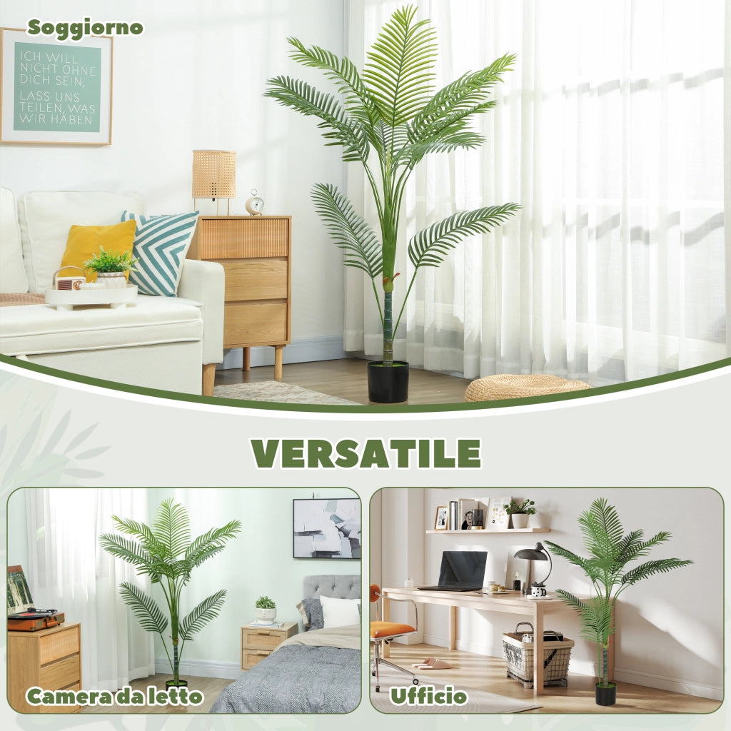 Palma Areca Artificiale ¨C Xylo ¨C 150 cm con Vaso Verde