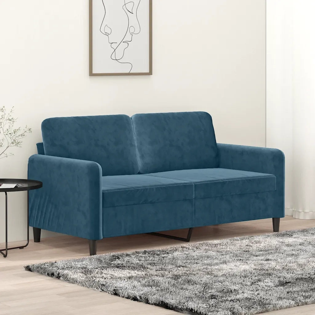 Divano a 2 Posti-Sofa 2 Posti Blu 140 cm in Velluto 620831