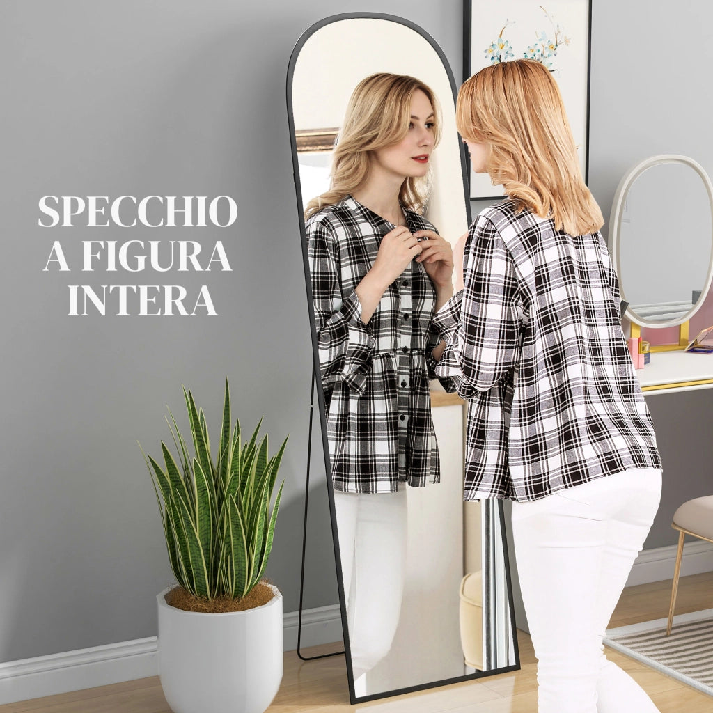 Specchio da Terra e Parete ¨C Xylo ¨C Alluminio Nero 50x170 cm