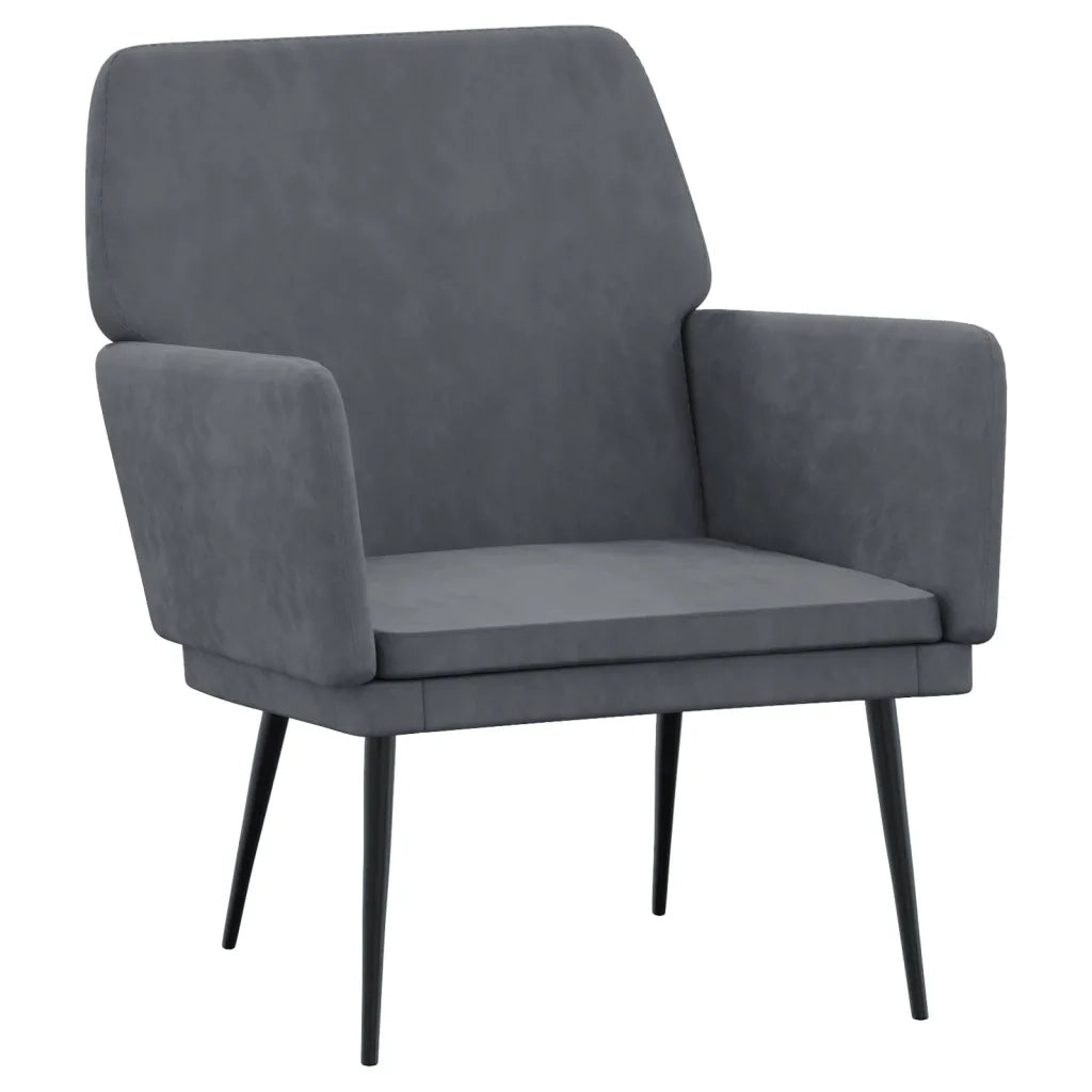 Poltrona Grigio Scuro 62x79x79 cm Velluto 351373