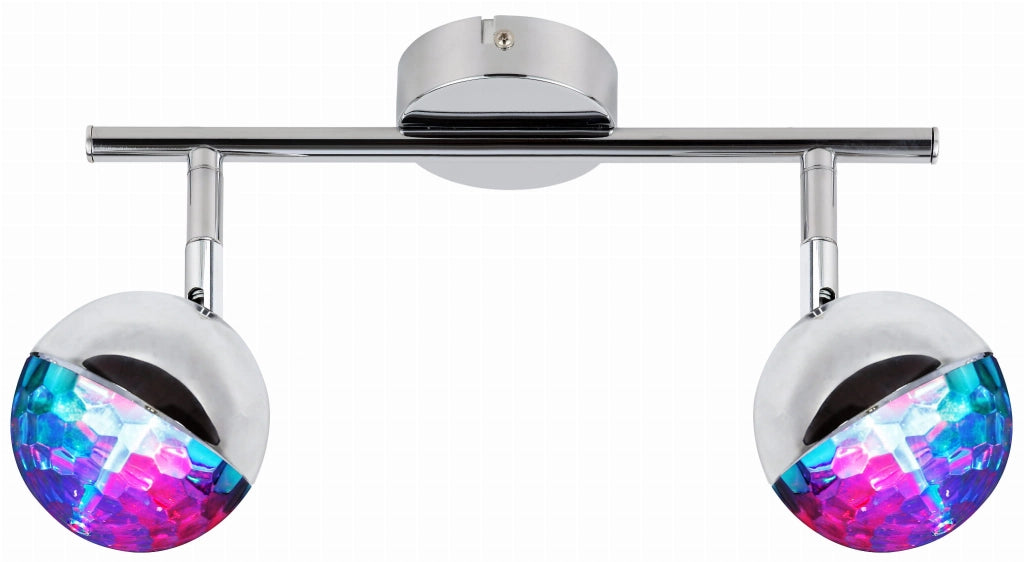 Candellux PARTY plafoniera LED RGB 2 luci cromo 38cm