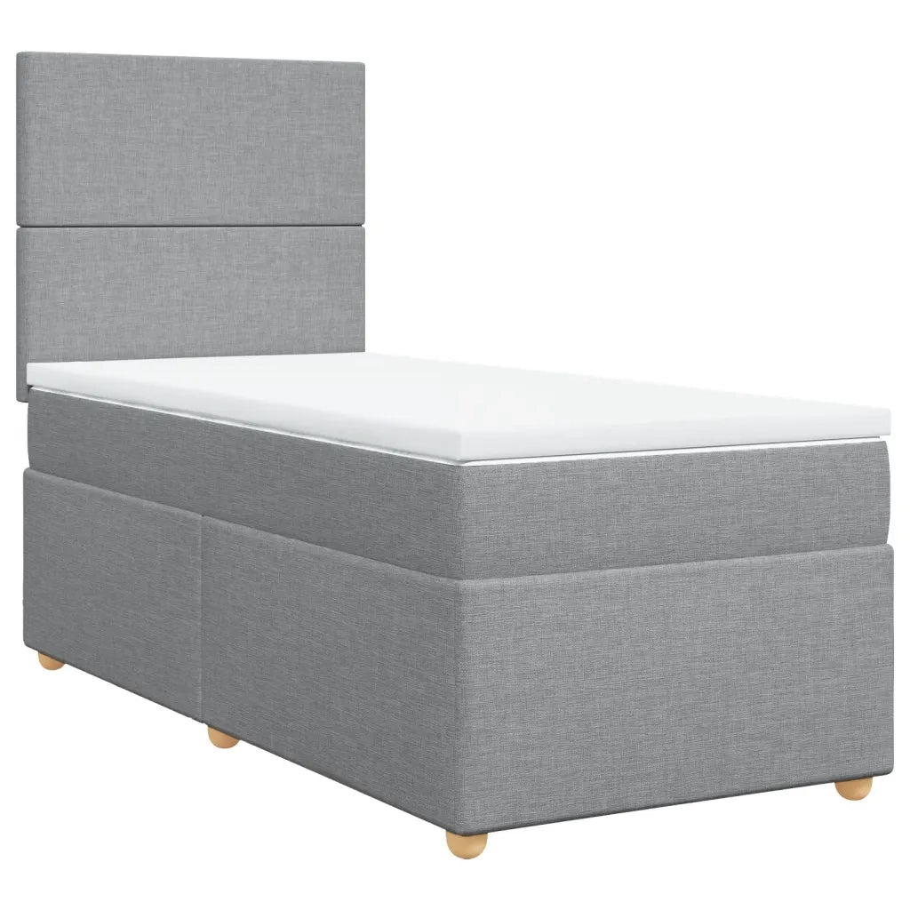 Giroletto a Molle con Materasso Grigio Chiaro100x200 cm Tessuto 3293484