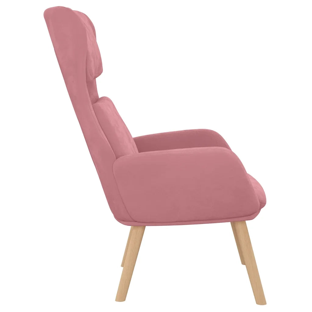 Sedia Relax Rosa in Velluto 341355