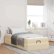 Struttura letto con materasso 2 pcs-Giroletto Crema Tessuto 347906