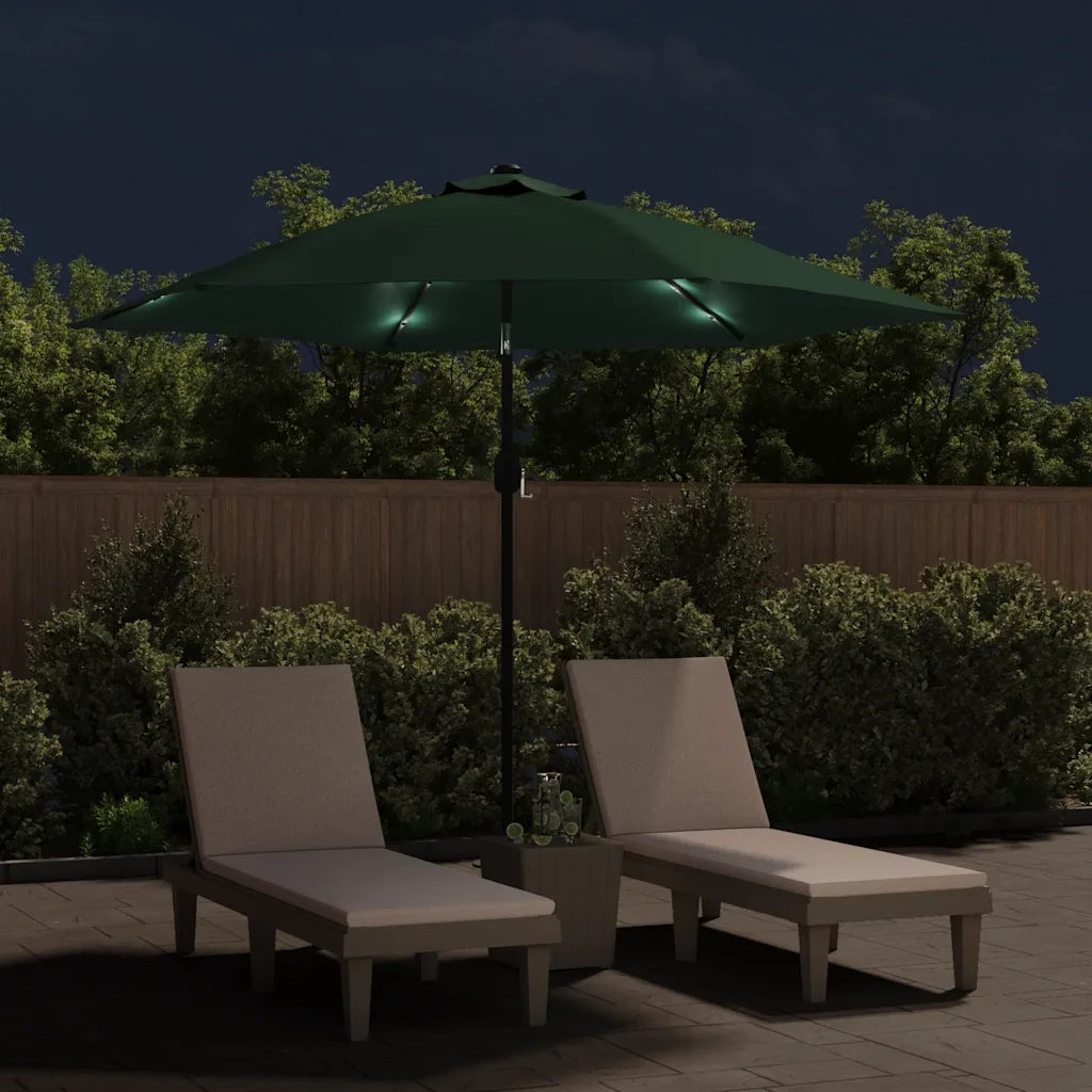 Ombrello | Parasolne a Sbalzo da Giardino con LED 3 m Verde