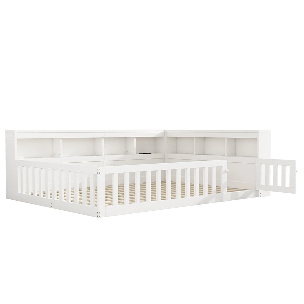 Daybed - Xylo - 140x190 cm USB balaustra bianco