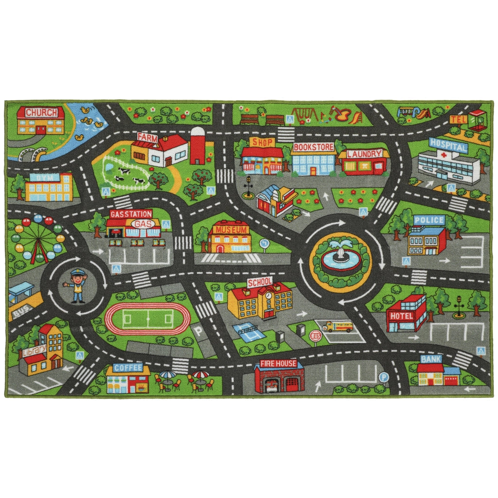 Tappeto Educativo Strada Citt¨¤ 160x100 cm ¨C Minimal ¨C Antiscivolo
