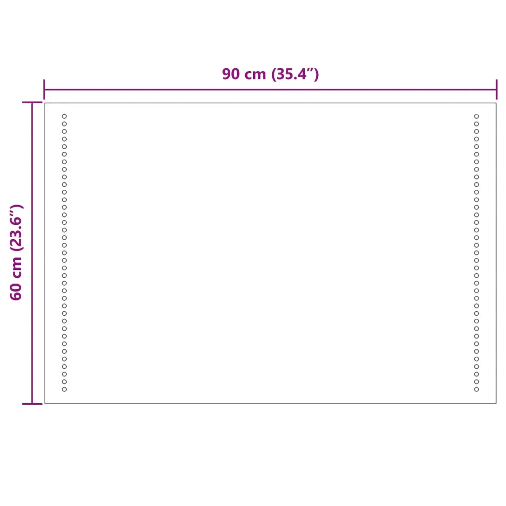Specchio da bagno LED Trasparente 90 x 60 cm vetro temperato 42045783