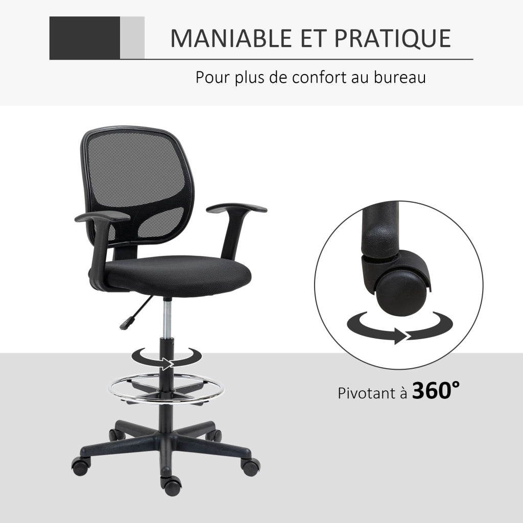 Sedia da ufficio ergonomica con rete ¨C Minimal ¨C nera 60x56x110-132cm
