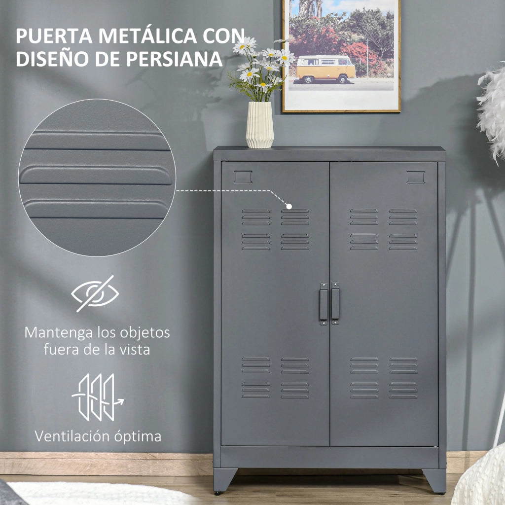 Armadio metallico con ante ¨C Minimal ¨C grigio 75x33x110 cm
