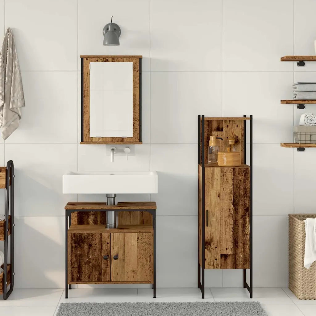 Set di mobili per il bagno 3 pcs Marrone 33 x 33 x 120.5 cm 3332560