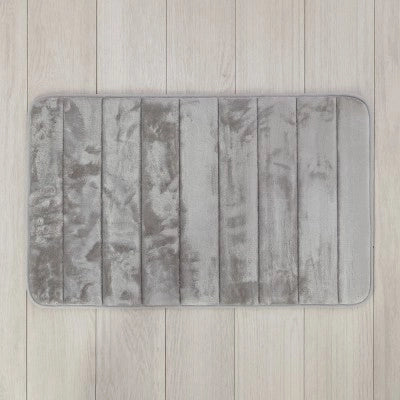 Tappeto bagno 100% poliestere 45x75 grigio antiscivolo  Memo