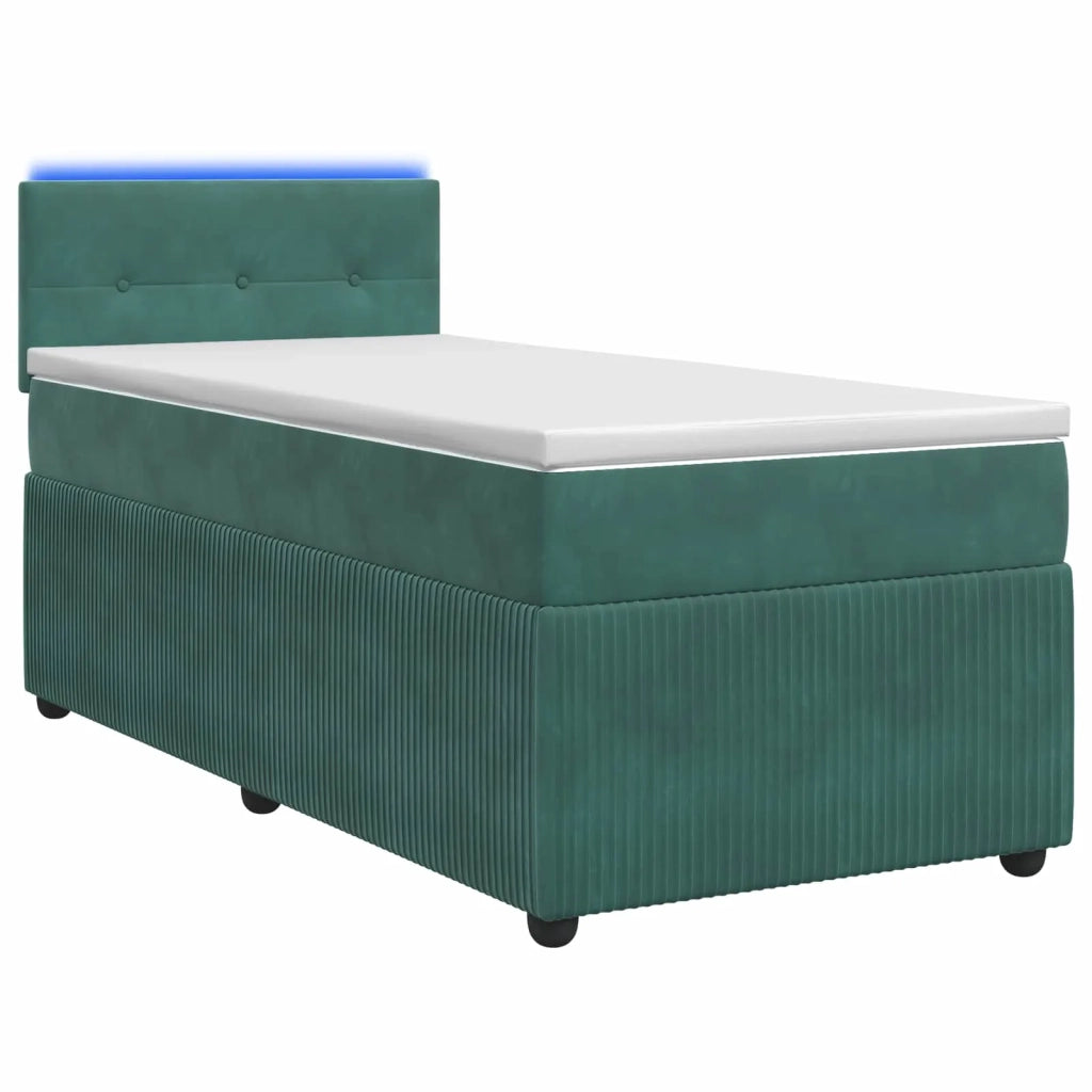 Letto box spring con materasso Verde Scuro 90 x 190 cm Velluto 3453050