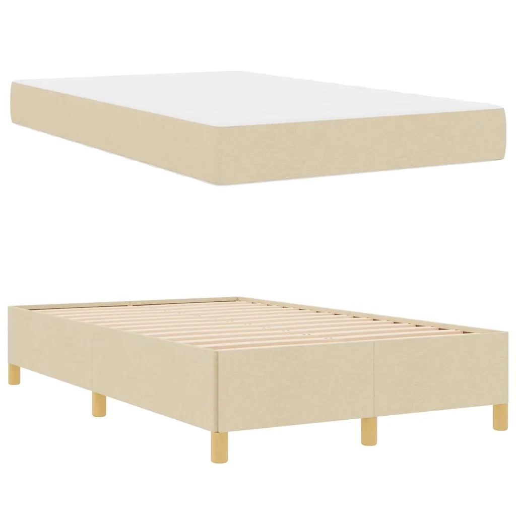 Struttura del letto con materasso Crema 120 x 200 cm Tessuto 3398932