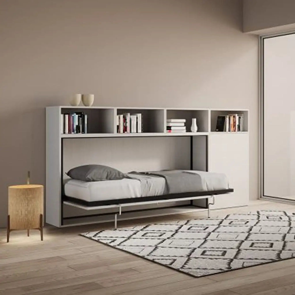 Letto singolo a scomparsa Kando comp.G bianco frassino