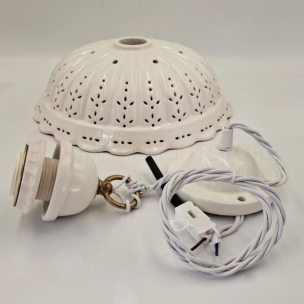 POMARANCE Lampadario a Sospensione Cucina in Ceramica Traforata Ø31