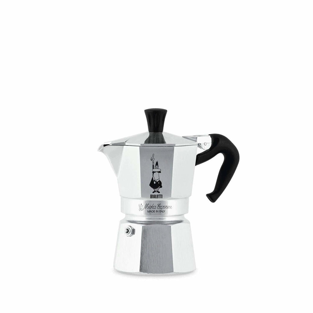 Bialetti 0001168 Moka Express Caffettiera Moka 2 Tazze colore Cromo Satinato