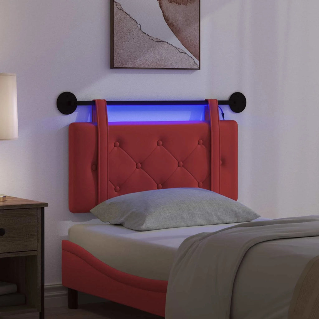 Testiera sospesa Con luce LED Rosso Similpelle 3424075