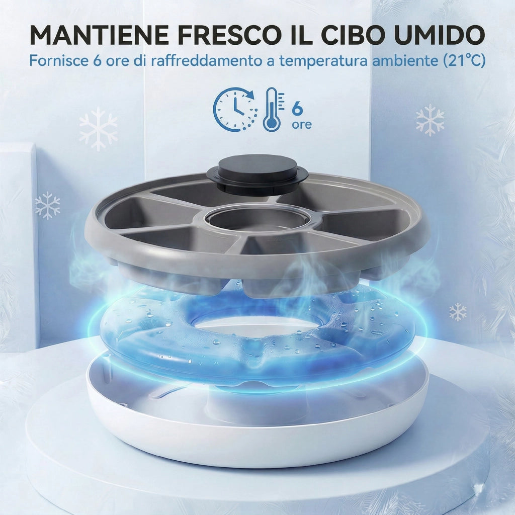 Distributore Automatico Cibo per Gatti e Cani con Timer e Display LED ¨C zephmum ¨C per Cibo Secco e Umido