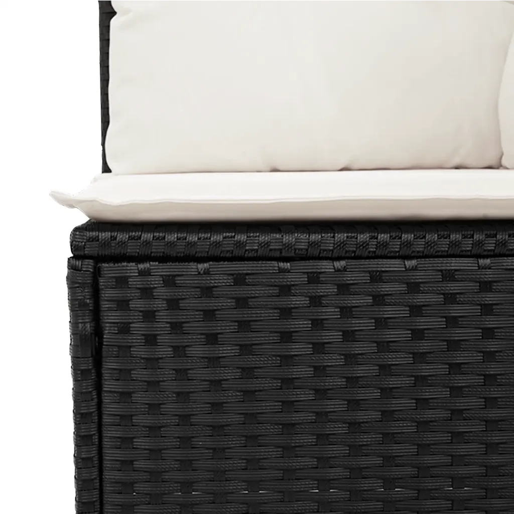 Set Divani da Giardino con Cuscini 7pz Nero Polyrattan 3221415