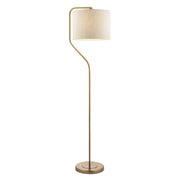 Lampada da terra ottone con paralume lino E27 Endon