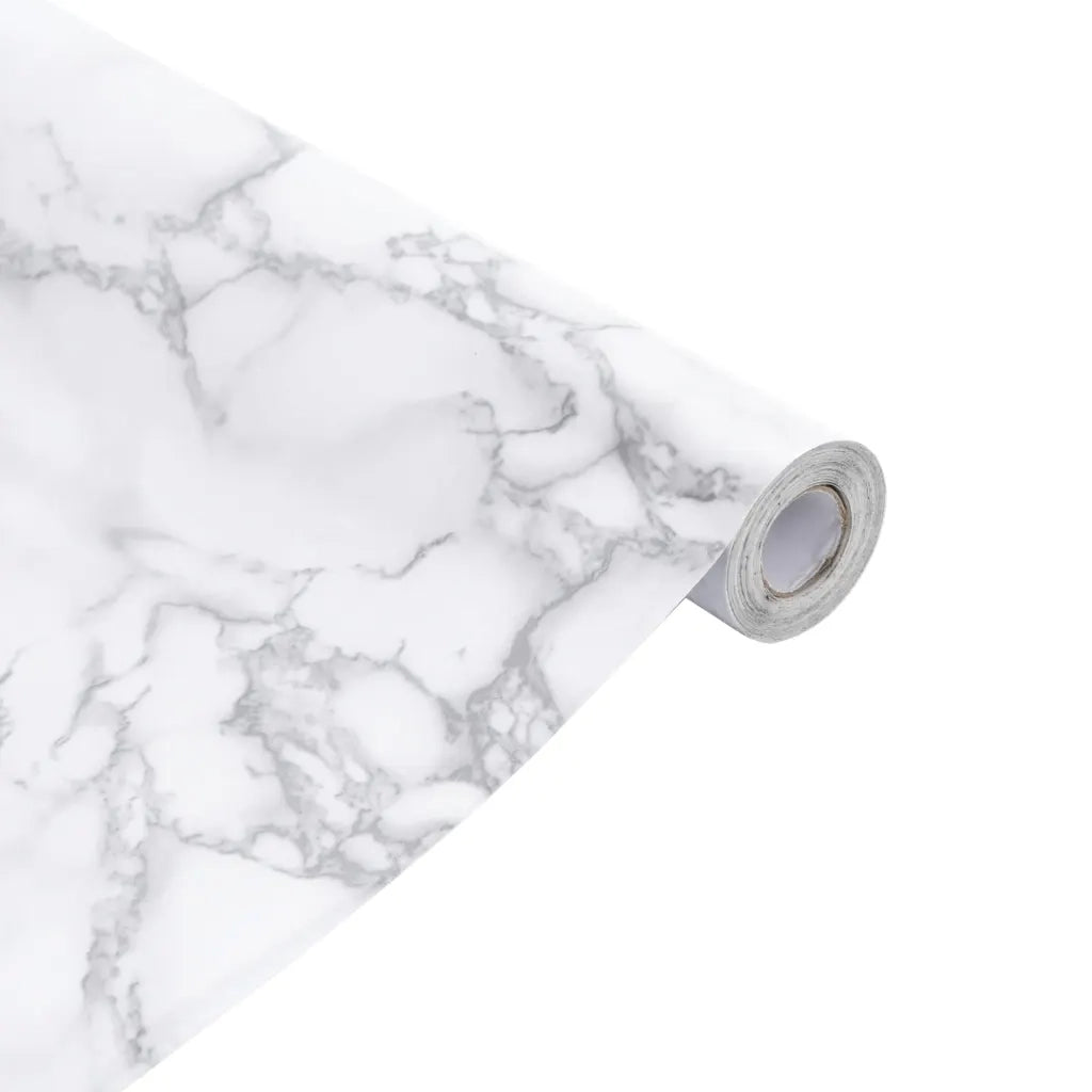 Adesivi per Mobili Autoadesivi Bianco Marmoreo 90x500 cm in PVC 3206487
