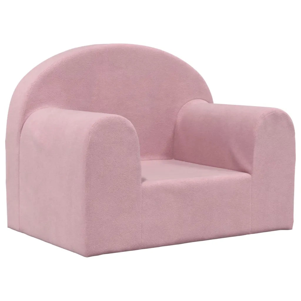 Divano per Bambini-Sofa-Divanetto Rosa in Morbido Peluche 569413