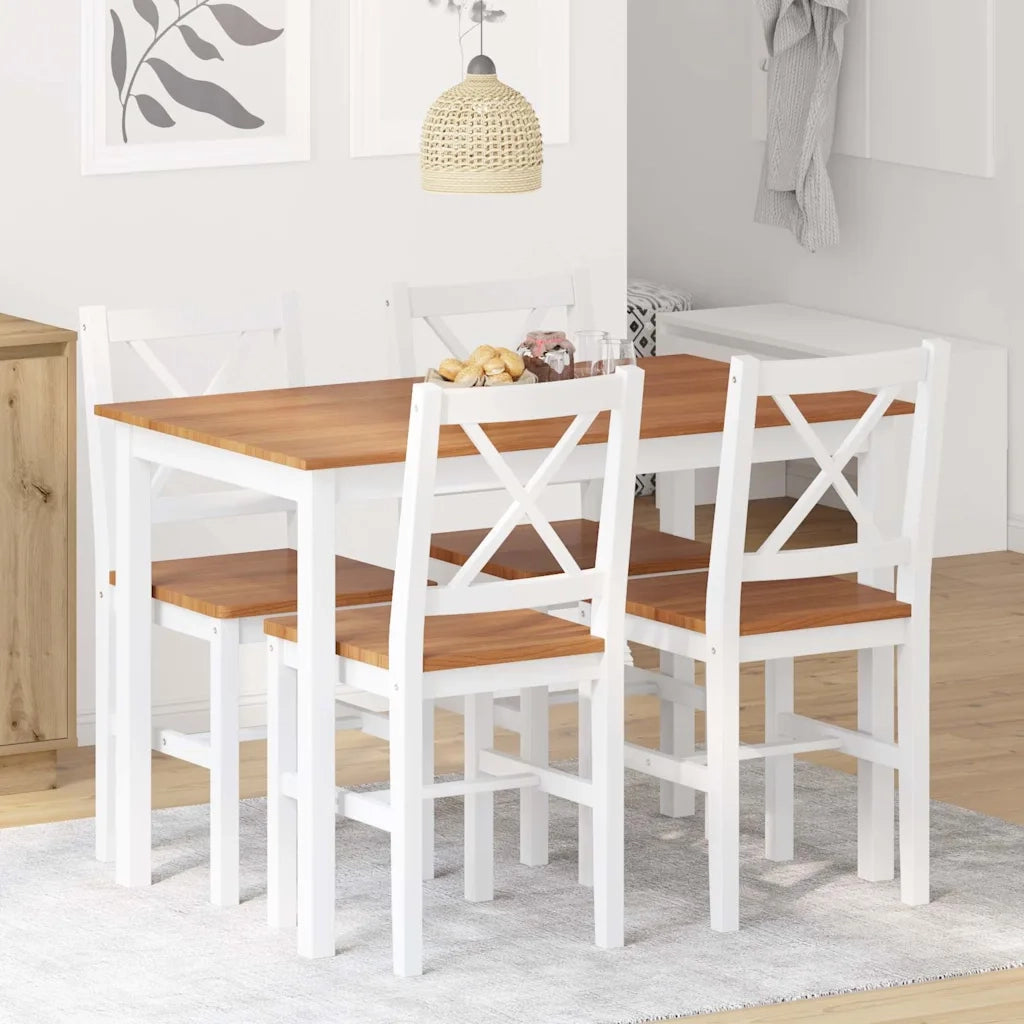 Set da Pranzo 5 pz Marrone e Bianco CFW8203278