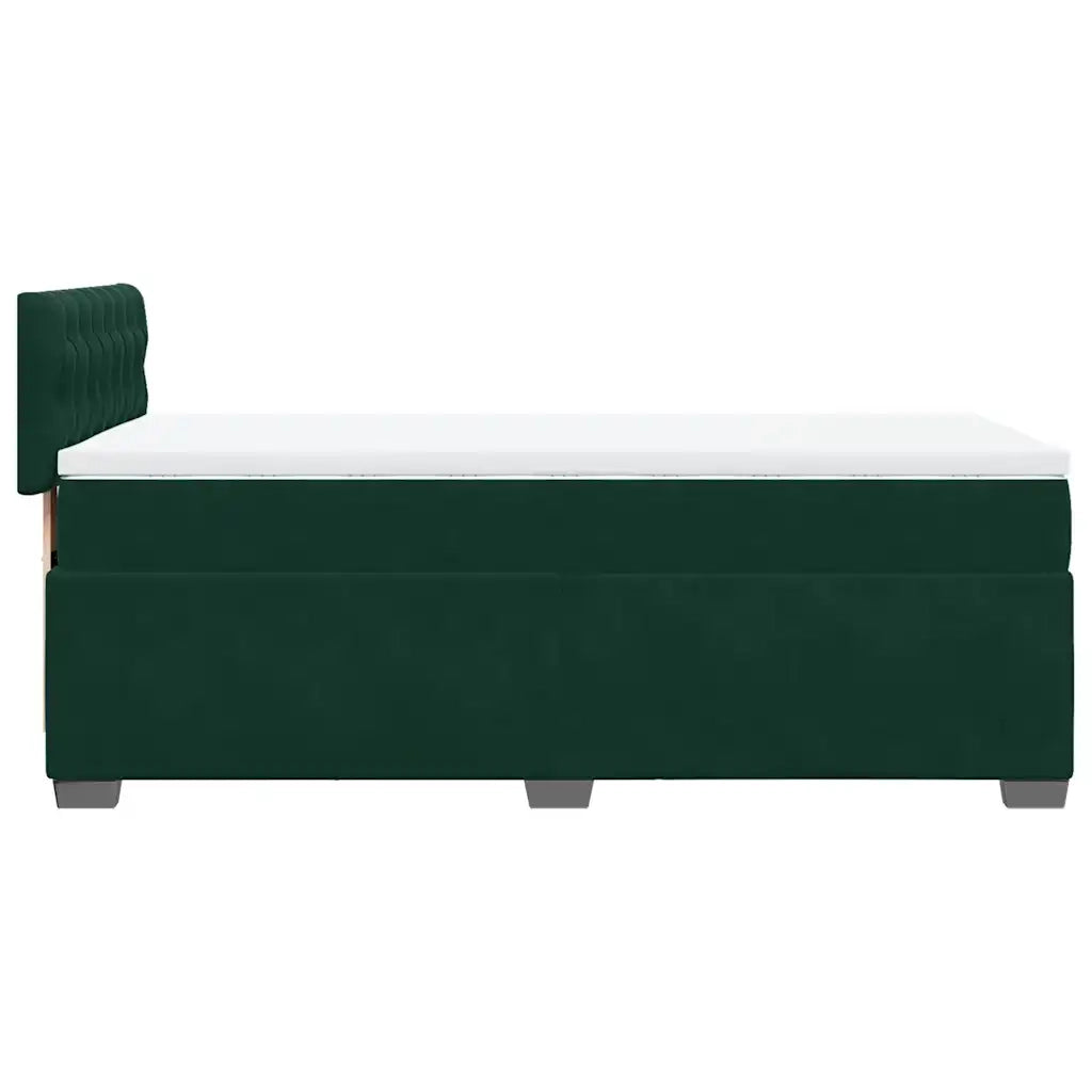 Giroletto a Molle con Materasso Verde Scuro 100x200 cm Velluto