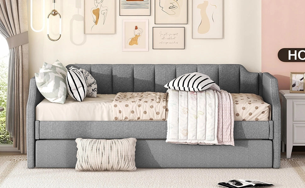Letto imbottito singolo - Xylo - 90x200 - Grigio