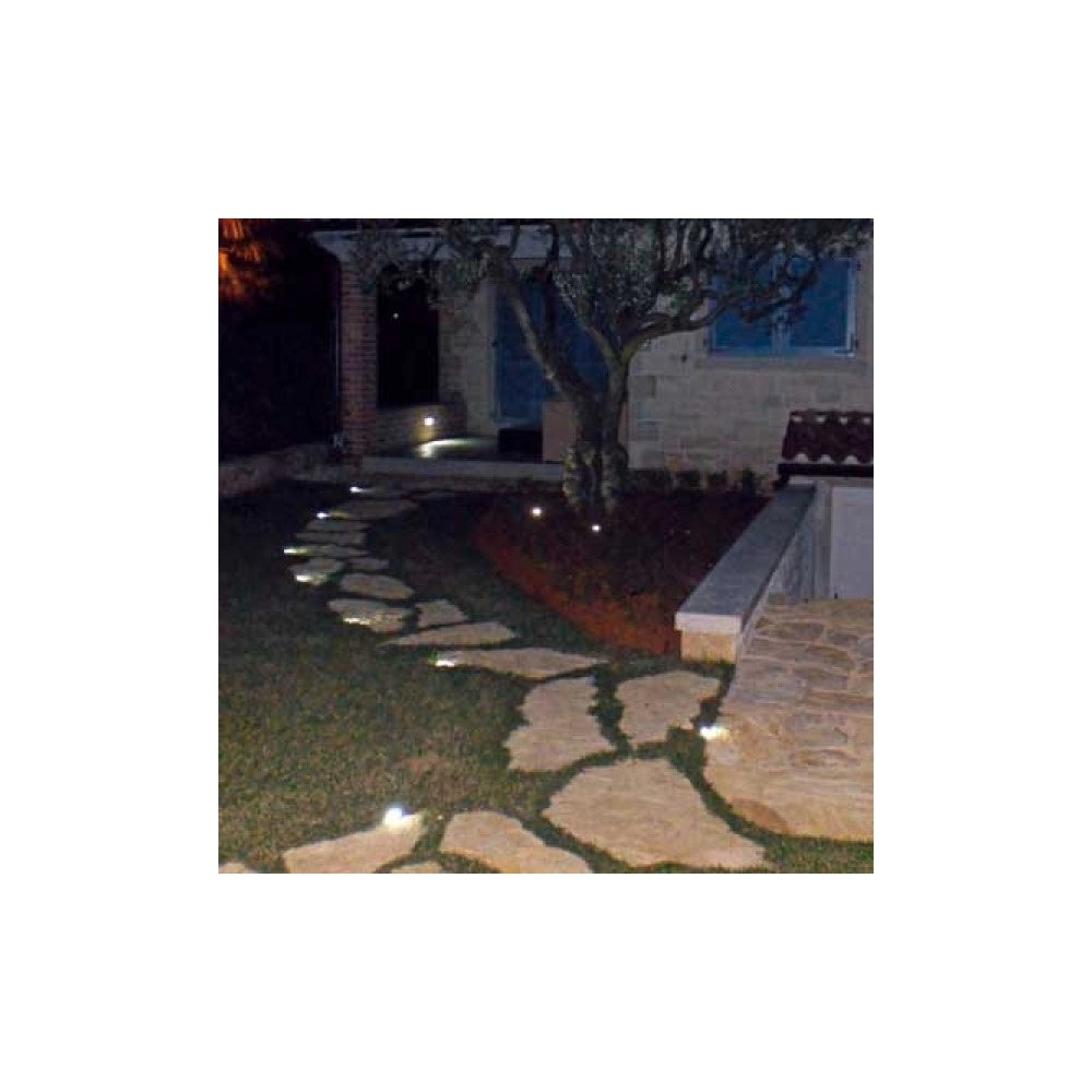 Trade Shop - Faretto Incasso Luce Fredda Calda Led 3w Segnapasso Calpestabile Esterno Interno - -bianco Caldo      -