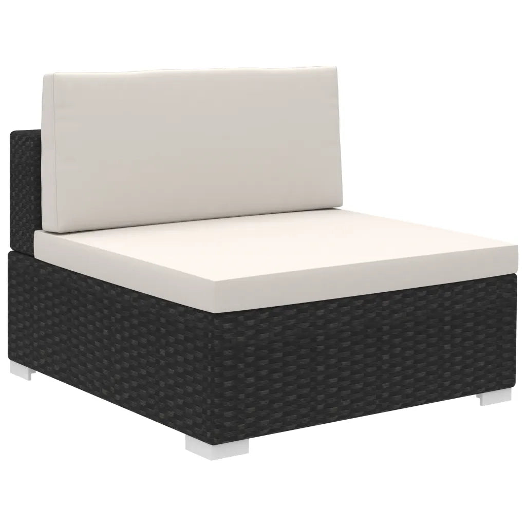 Set Divani da Giardino 12 pz con Cuscini in Polyrattan Nero 41263