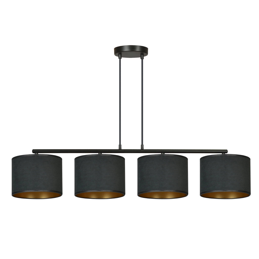 Lampadario Emibig Hilde 4 luci E27 nero/oro dimmerabile