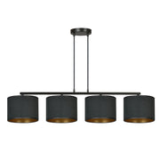 Lampadario Emibig Hilde 4 luci E27 nero/oro dimmerabile