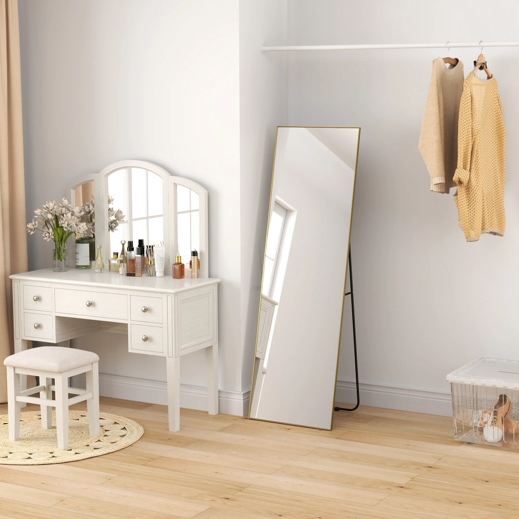 Specchio Pieno Lunghezza Parete ¨C zephmum ¨C Dorato 50x160 cm