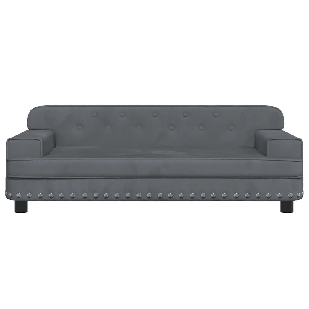 Divano per Bambini-Sofa-Divanetto Grigio Scuro 90x53x30 cm in Velluto