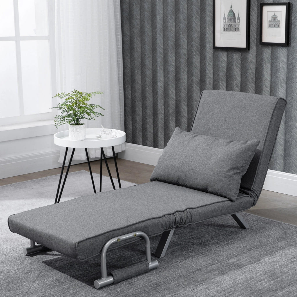 Poltrona letto imbottita ¨C Zephmum ¨C Grigio chiaro tessuto