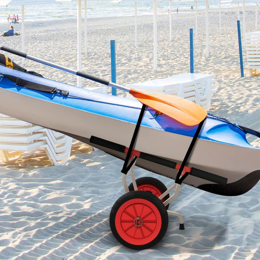 Carrello Trasporto Kayak Paddleboard Canoa ¨C Minimal ¨C Nero Rosso