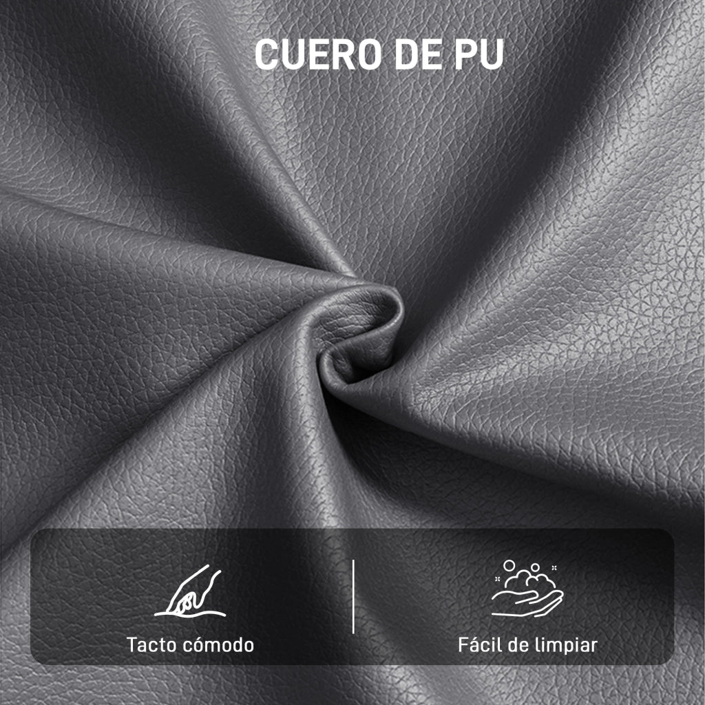 Poltrona in similpelle con braccioli e gambe in metallo ¨C Minimal ¨C Grigio