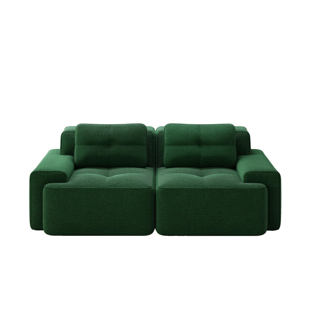 Divano Modulare Boneless ¨C Xylo ¨C Velluto a Coste, Verde, Loveseat