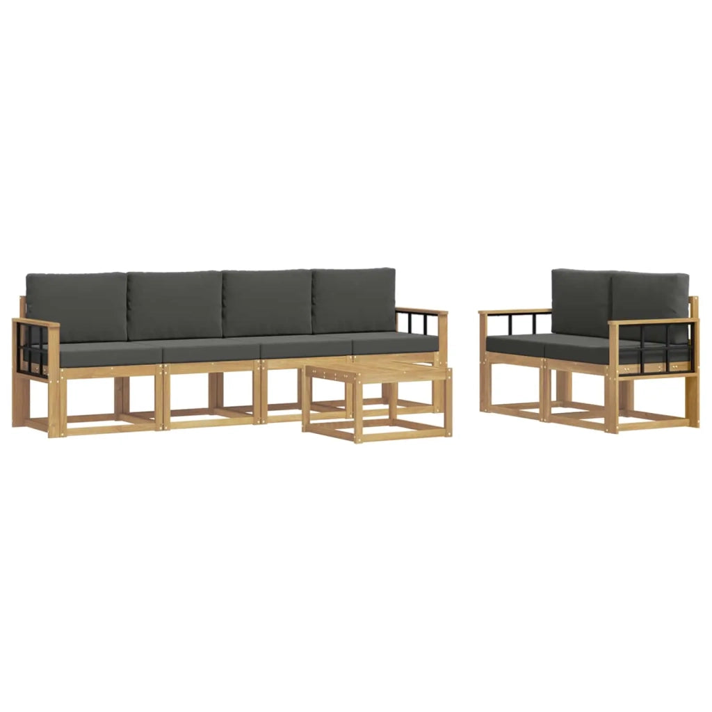 Set di divani da esterno 7 pz Bianco e Antracite 3387291