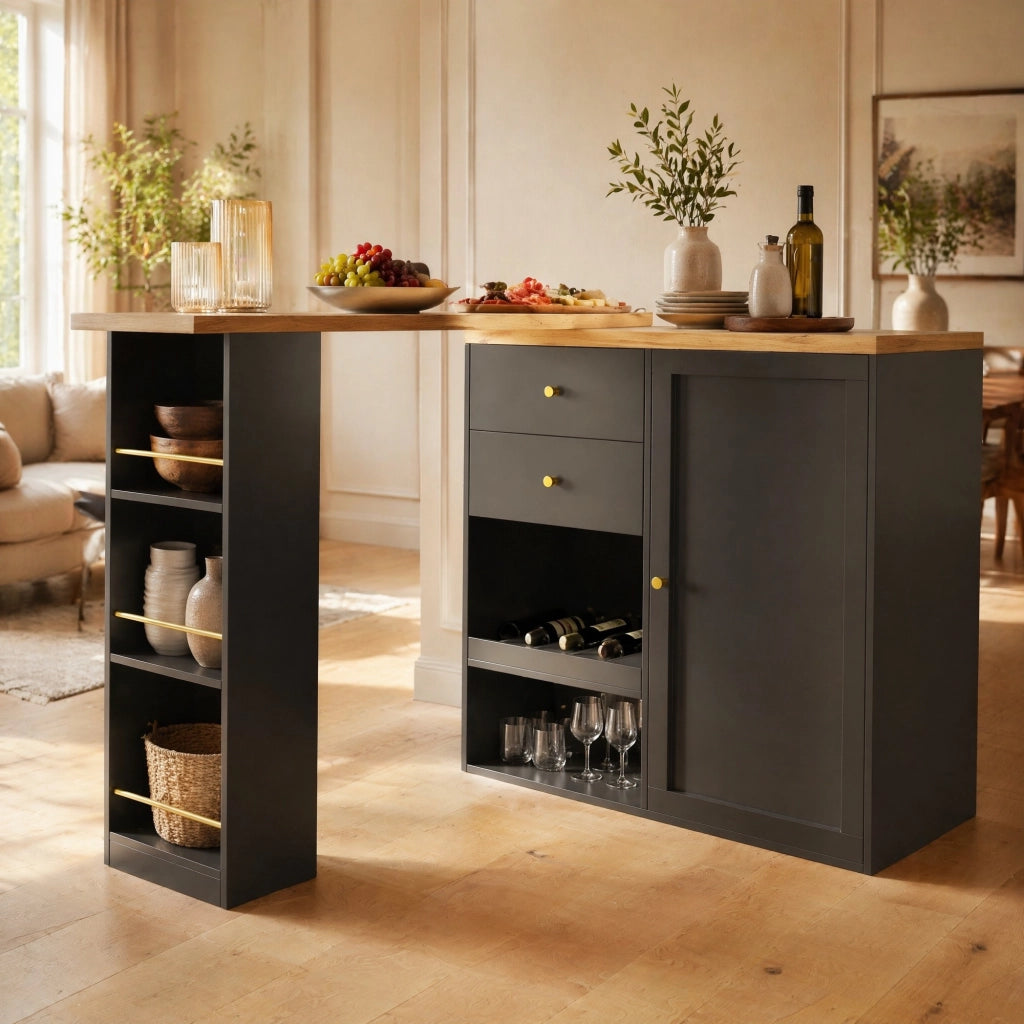ARMADIO MODULARE L 105x39x102 cm Nero in MDF con 4 cassetti