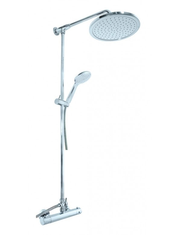 Colonna doccia termostatica a parete in cromo con doccetta H. 109 cm