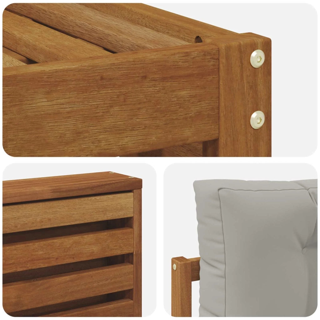 Set divani con cuscino 7 pcs Grigio Naturale e Chiaro 3373826