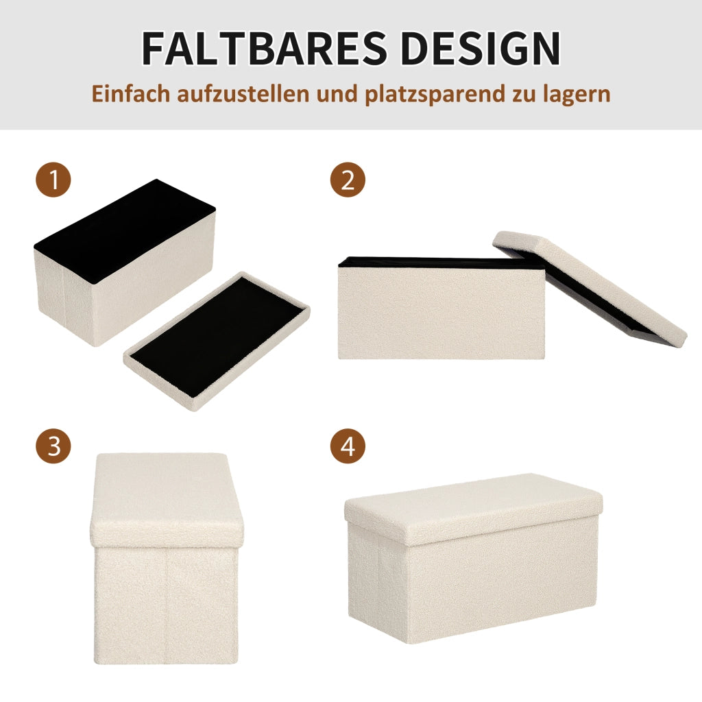 Pouf con contenitore e coperchio ¨C zephmum ¨C crema