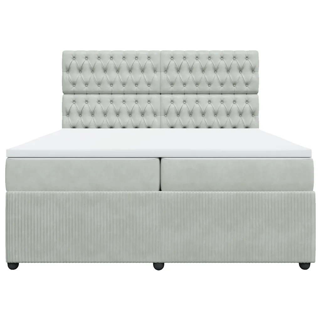 Giroletto a Molle con Materasso Grigio Chiaro 200x200cm Velluto 3292436
