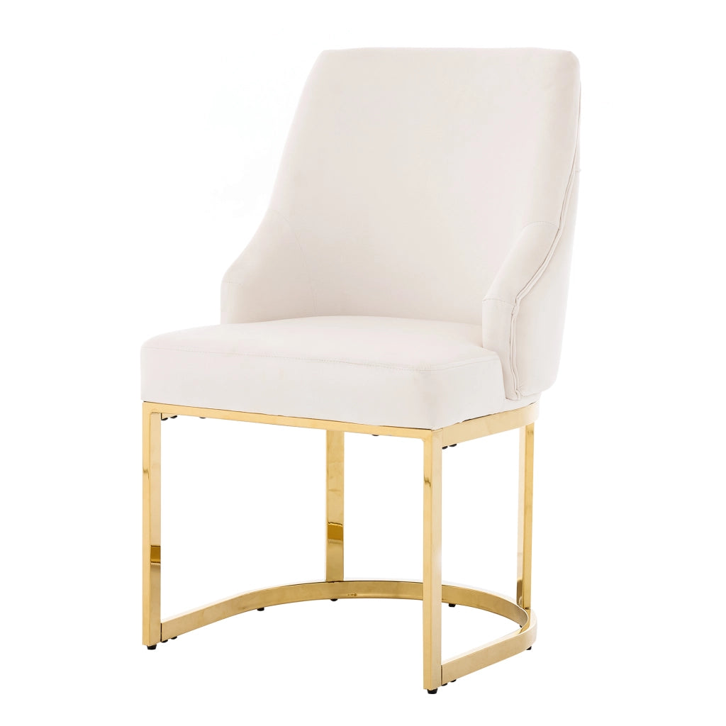 SEDIA da pranzo set 4 pezzi 59x55x89 cm velluto Beige e Oro