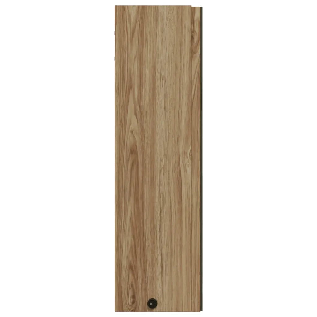 Armadietto Bagno con Specchio e LED Rovere 60x13x52 cm 357972